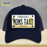 Moms Taxi Nebraska Novelty License Plate Hat Mesh / Navy