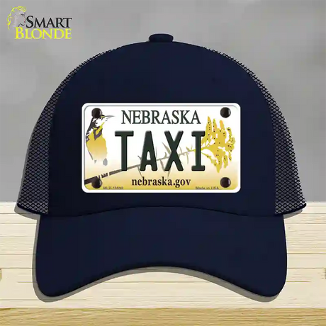 Taxi Nebraska Novelty License Plate Hat Mesh / Navy