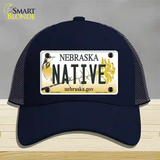 Native Nebraska Novelty License Plate Hat Mesh / Navy