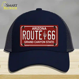 Route 66 Arizona Red Novelty License Plate Hat Mesh / Navy