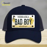 Bad Boy Nebraska Novelty License Plate Hat Mesh / Navy