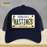 Hastings Nebraska Novelty License Plate Hat Mesh / Navy