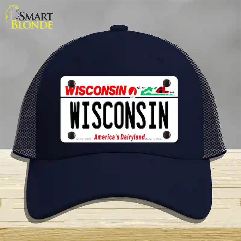 Wisconsin Dairyland Novelty License Plate Hat Mesh / Navy