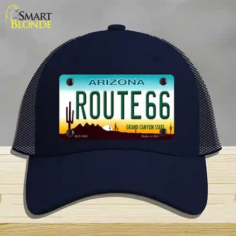 Route 66 Arizona Novelty License Plate Hat Mesh / Navy