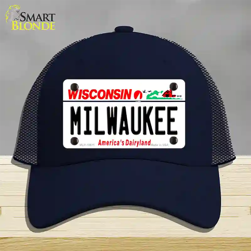 Milwaukee Wisconsin Novelty License Plate Hat Mesh / Navy