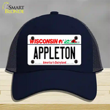 Appleton Wisconsin Novelty License Plate Hat Mesh / Navy