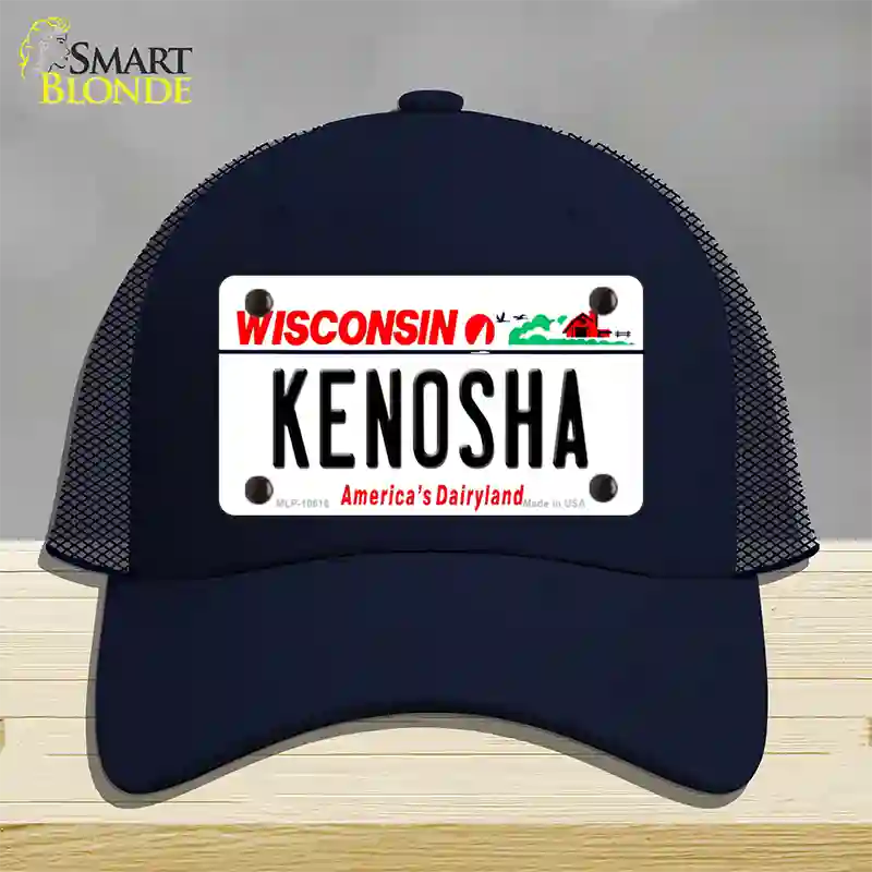 Kenosha Wisconsin Novelty License Plate Hat Mesh / Navy