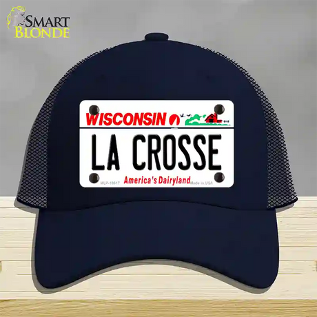 La Crosse Wisconsin Novelty License Plate Hat Mesh / Navy