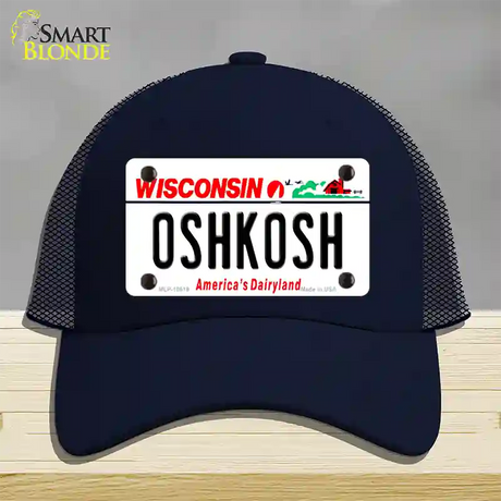 Oshkosh Wisconsin Novelty License Plate Hat Mesh / Navy