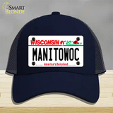 Manitowoc Wisconsin Novelty License Plate Hat Mesh / Navy