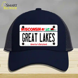 Great Lakes Wisconsin Novelty License Plate Hat Mesh / Navy