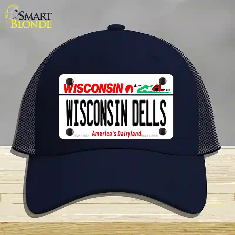 Wisconsin Dells Wisconsin Novelty License Plate Hat Mesh / Navy