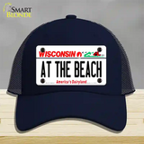 At The Beach Wisconsin Novelty License Plate Hat Mesh / Navy