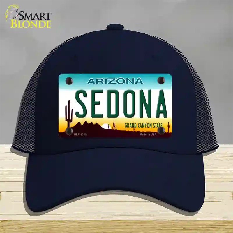 Sedona Arizona Novelty License Plate Hat Mesh / Navy