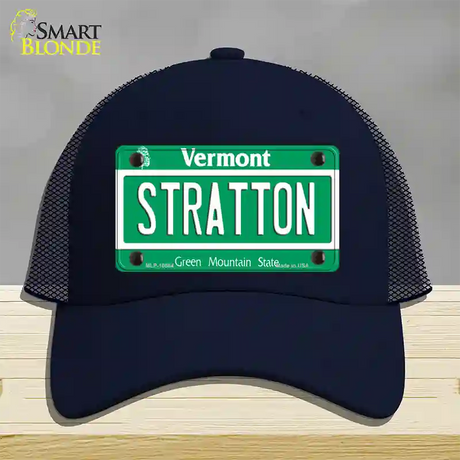 Stratton Vermont Novelty License Plate Hat Mesh / Navy