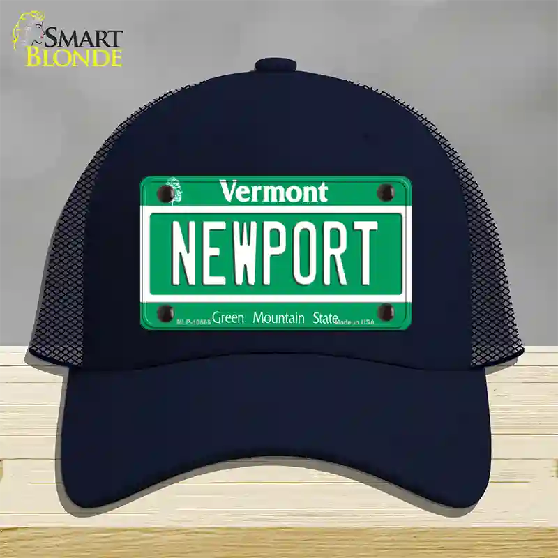 Newport Vermont Novelty License Plate Hat Mesh / Navy