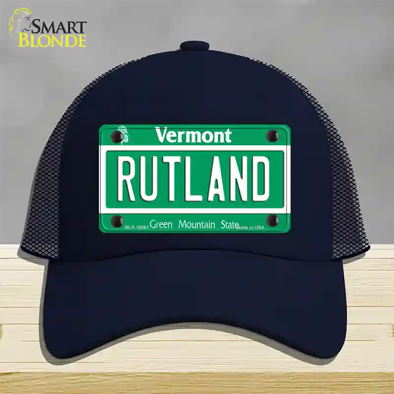 Rutland Vermont Novelty License Plate Hat Mesh / Navy