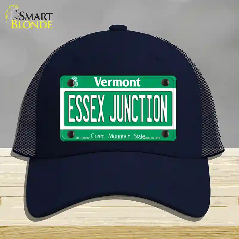 Essex Junction Vermont Novelty License Plate Hat Mesh / Navy