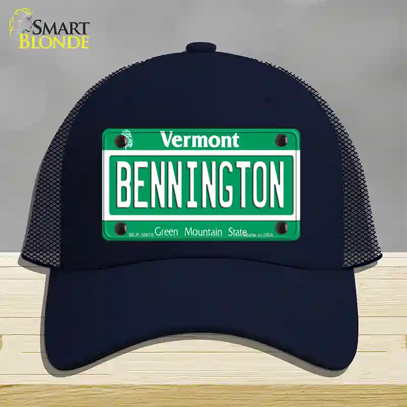 Bennington Vermont Novelty License Plate Hat Mesh / Navy