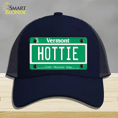 Hottie Vermont Novelty License Plate Hat Mesh / Navy