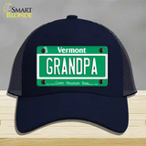 Grandpa Vermont Novelty License Plate Hat Mesh / Navy