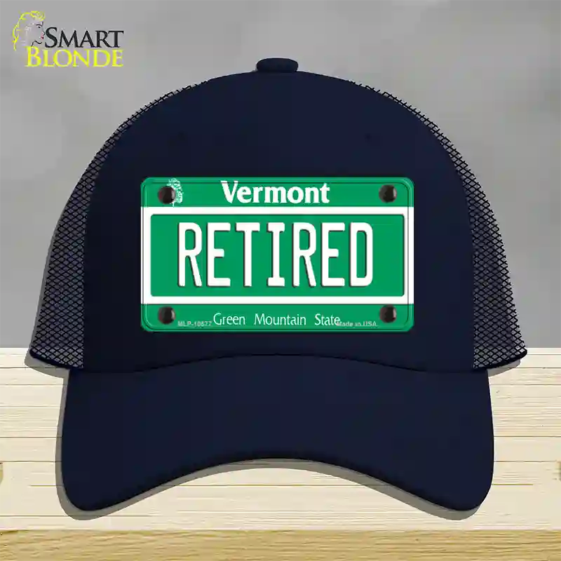 Retired Vermont Novelty License Plate Hat Mesh / Navy