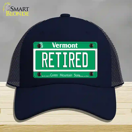 Retired Vermont Novelty License Plate Hat Mesh / Navy