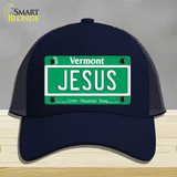 Jesus Vermont Novelty License Plate Hat Mesh / Navy