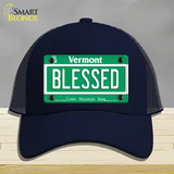 Blessed Vermont Novelty License Plate Hat Mesh / Navy