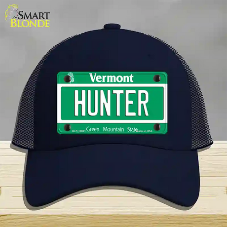 Hunter Vermont Novelty License Plate Hat Mesh / Navy