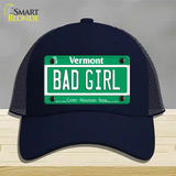 Bad Girl Vermont Novelty License Plate Hat Mesh / Navy