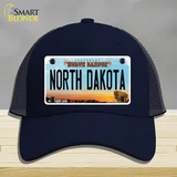 North Dakota Legendary Novelty License Plate Hat Mesh / Navy