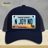 N Joy ND North Dakota Novelty License Plate Hat Mesh / Navy