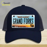 Grand Forks North Dakota Novelty License Plate Hat Mesh / Navy