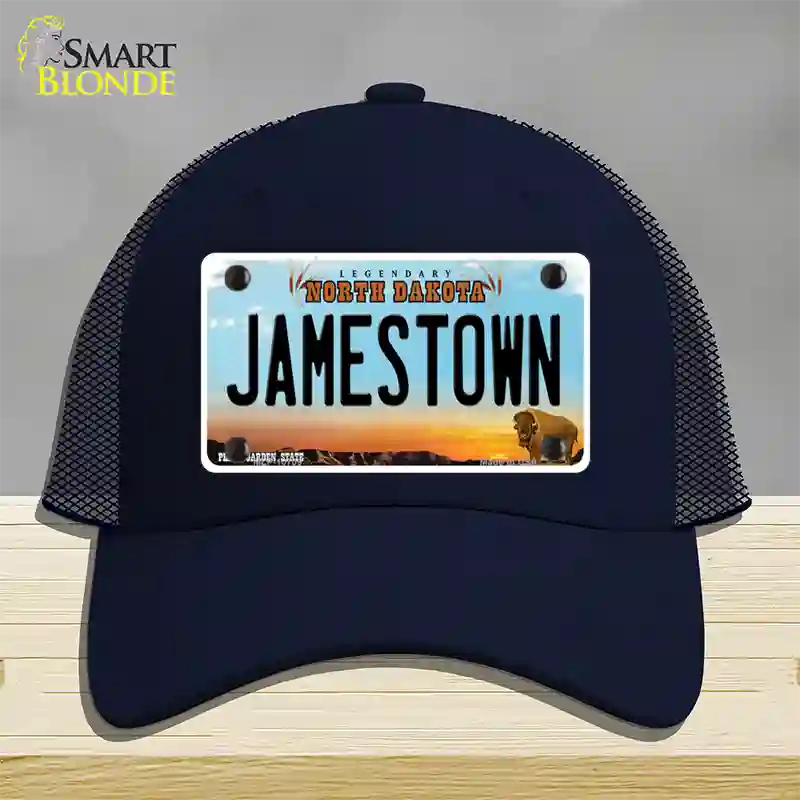 Jamestown North Dakota Novelty License Plate Hat Mesh / Navy