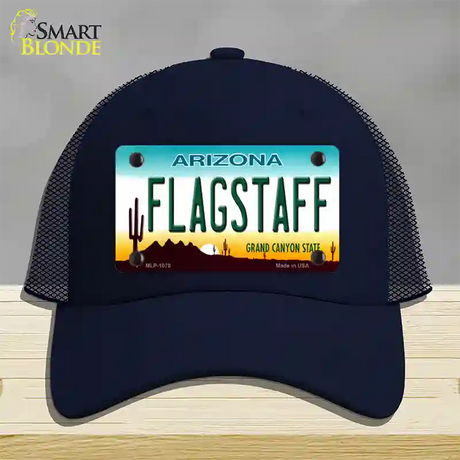 Flagstaff Arizona Novelty License Plate Hat Mesh / Navy