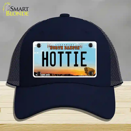 Hottie North Dakota Novelty License Plate Hat Mesh / Navy