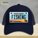 Fishing North Dakota Novelty License Plate Hat Mesh / Navy