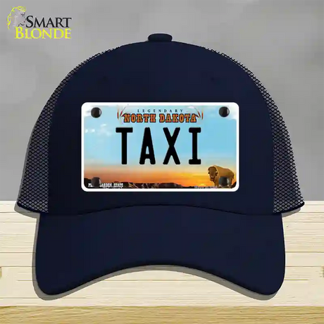 Taxi North Dakota Novelty License Plate Hat Mesh / Navy