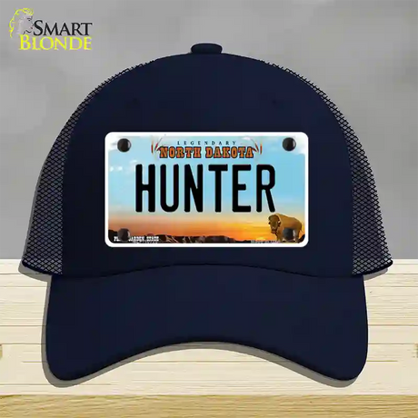 Hunter North Dakota Novelty License Plate Hat Mesh / Navy