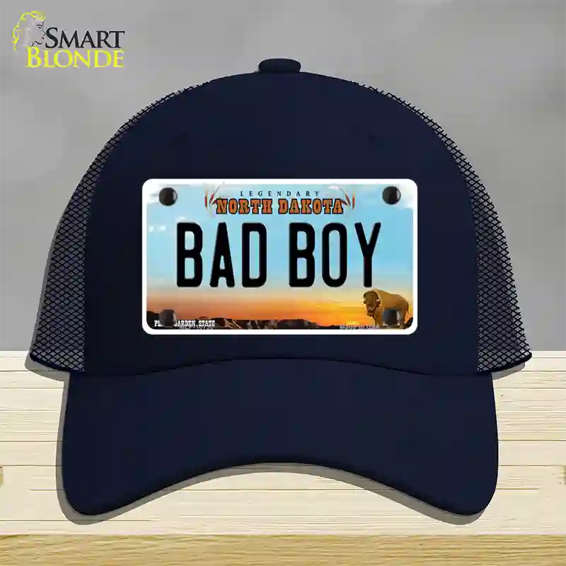 Bad Boy North Dakota Novelty License Plate Hat Mesh / Navy