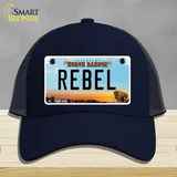 Rebel North Dakota Novelty License Plate Hat Mesh / Navy