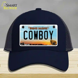 Cowboy North Dakota Novelty License Plate Hat Mesh / Navy