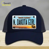 N Dakota Girl North Dakota Novelty License Plate Hat Mesh / Navy