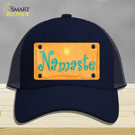 Namaste Novelty License Plate Hat Mesh / Navy