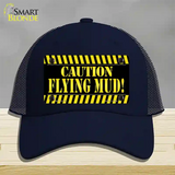 Caution Flying Mud Novelty License Plate Hat Mesh / Navy