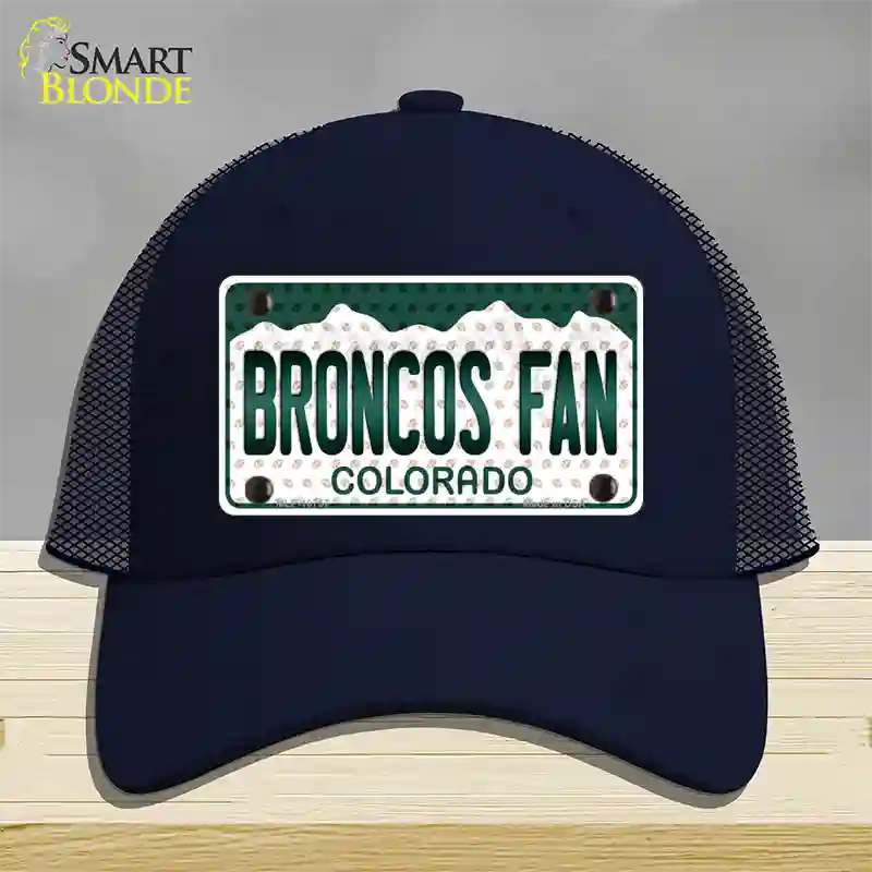 Broncos Fan Colorado Novelty License Plate Hat Mesh / Navy