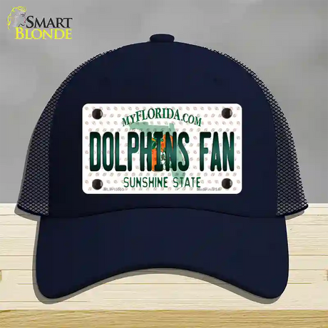 Dolphins Fan Florida Novelty License Plate Hat Mesh / Navy