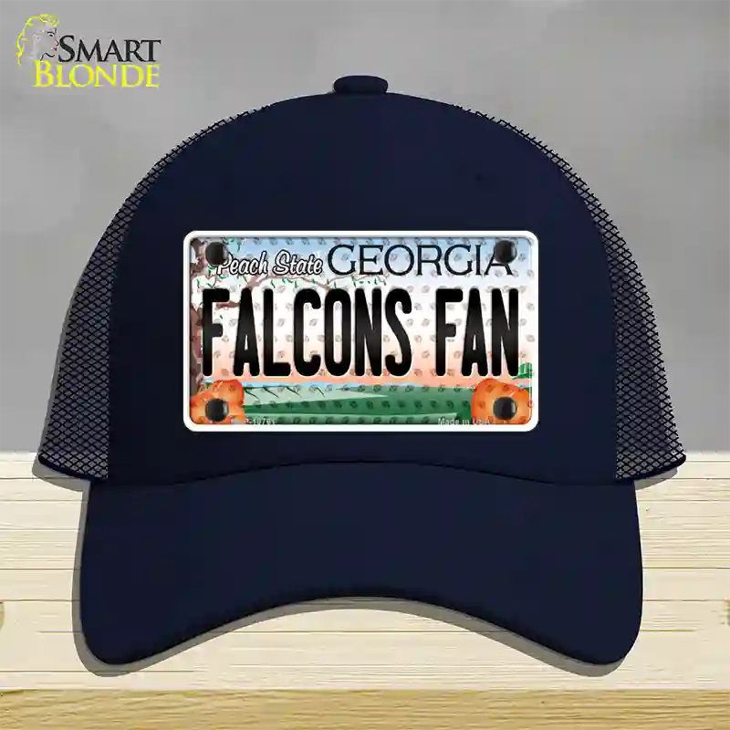 Falcons Fan Georgia Novelty License Plate Hat Mesh / Navy