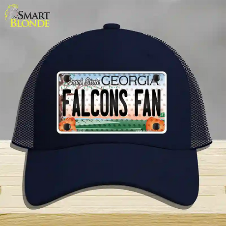 Falcons Fan Georgia Novelty License Plate Hat Mesh / Navy